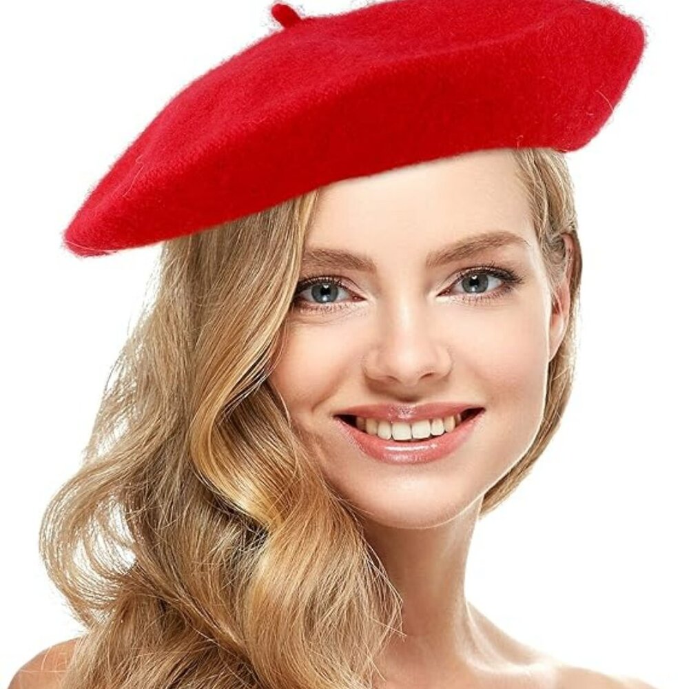 Red French Style Beret - Women's Classic Beret Hat Brand New‎ !!
